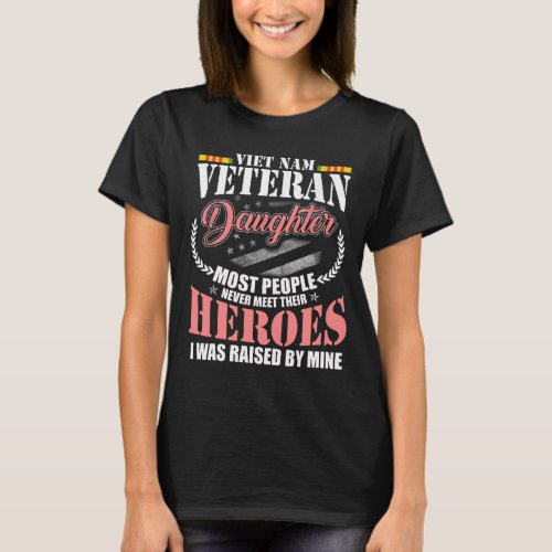 Vietnam Veteran Daughter American Flag Military US T_Shirt