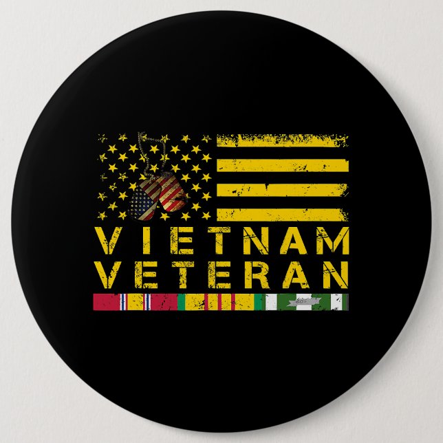 Vietnam Veteran Distressed American Flag 178 Button (Front)