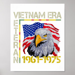 Vietnam Veteran Era 1961 1975 Memorial Flag Americ Poster