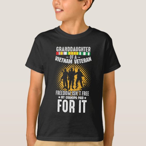 Vietnam Veteran Grandpa Soldier Granddaughter T_Shirt