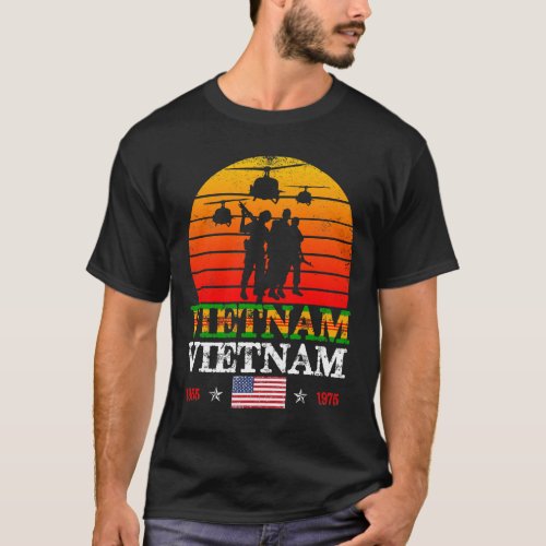 Vietnam Veteran helicopter Bell UH_1 Huey Vintage  T_Shirt