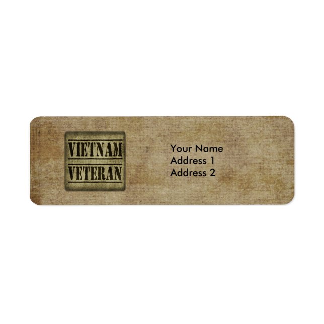 Vietnam Veteran Military Label (Front)