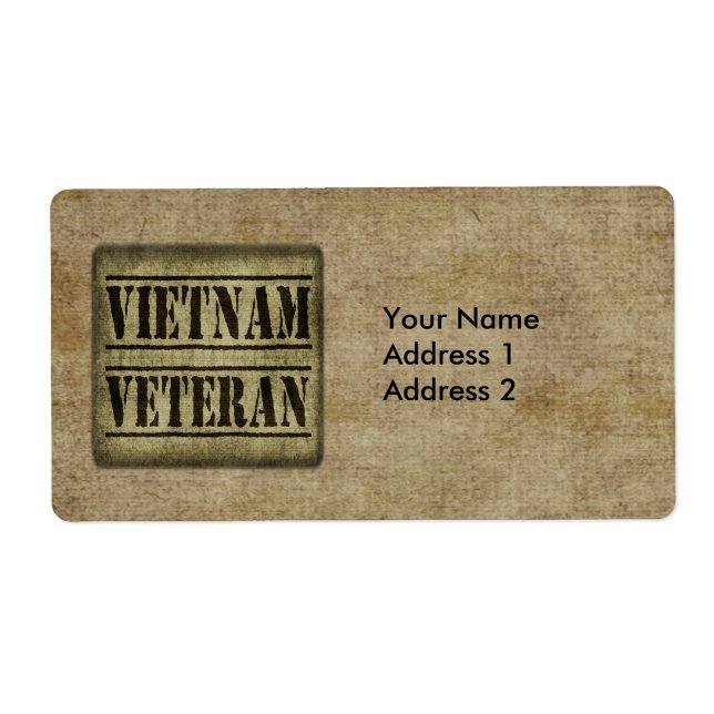 Vietnam Veteran Military Label (Front)