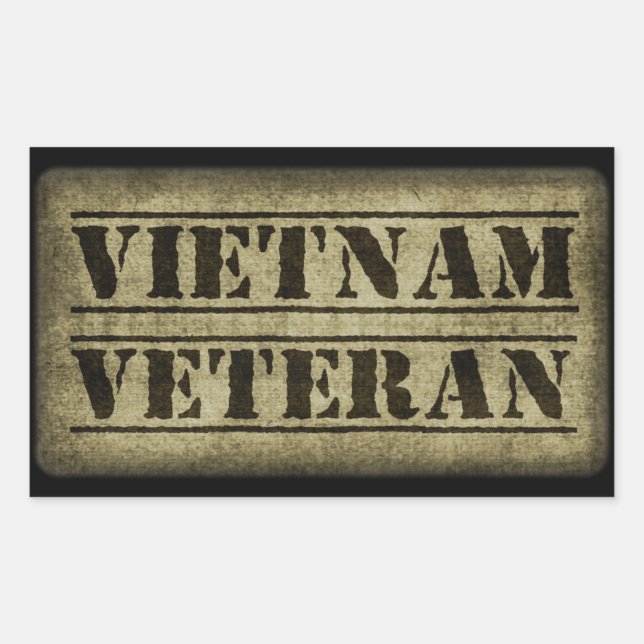 Vietnam Veteran Military Rectangular Sticker (Front)