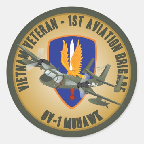 Vietnam Veteran Mohawk Classic Round Sticker