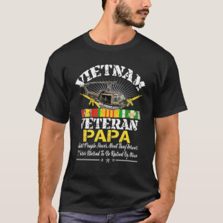 Vietnam Veteran Papa  Raised By My Hero Military F T-Shirt
