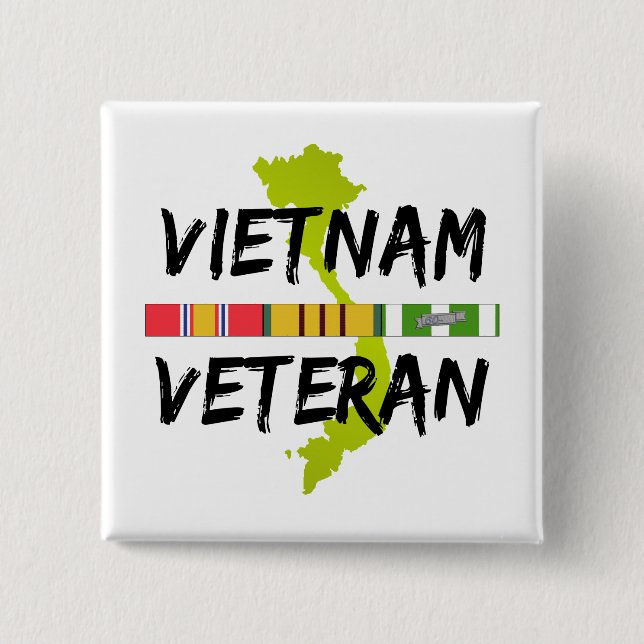 vietnam veteran pinback button (Front)