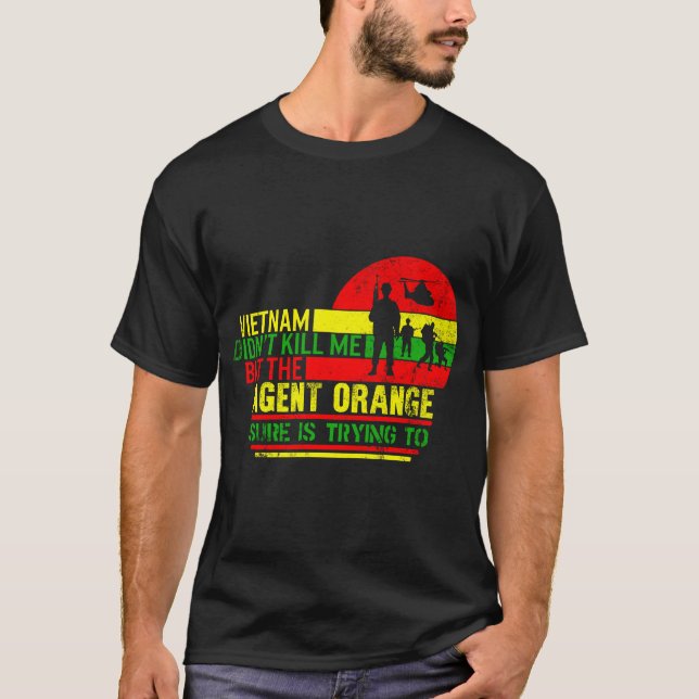 Vietnam Veteran Shirt, Vietnam Didn't Kill Me, T-Shirt (Front)