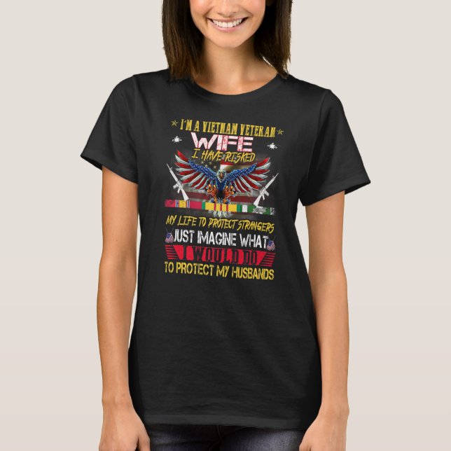 Vietnam Veteran Tees Husbands Proud Vet Wife Mothe (Front)
