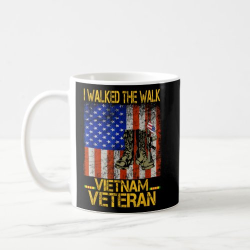 Vietnam Veteran US Flag Combat Boots Patriotic  Coffee Mug