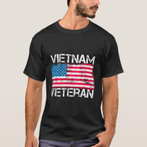Vietnam Veteran _ Us Flag _ Military Vet T_Shirt