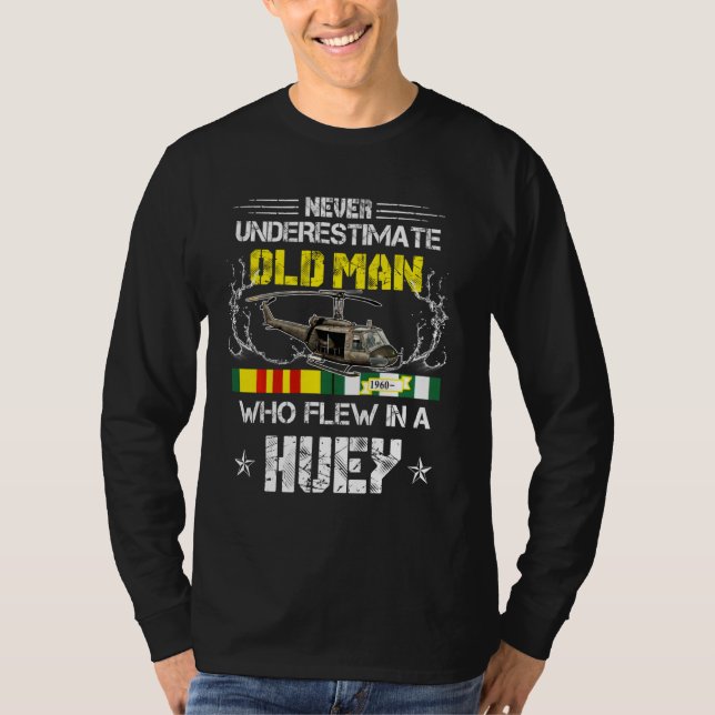 Vietnam Veteran Vet  Uh 1 Huey Helicopter T-Shirt (Front)