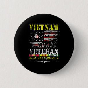 Vietnam Veteran Vintage Flag Memorial Veterans Button