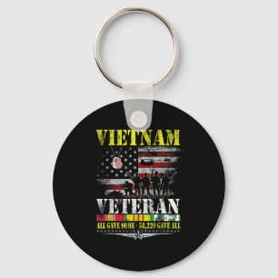 Vietnam Veteran Vintage Flag Memorial Veterans Keychain
