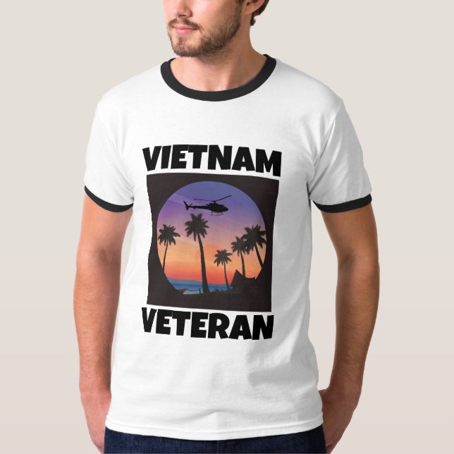 VIETNAM VETERAN VINTAGE RINGER T-SHIRTS (Front)