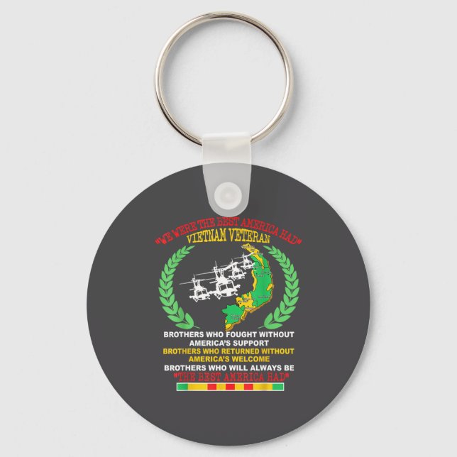 Vietnam Veteran We Were The America Had Map Helico Keychain (Front)