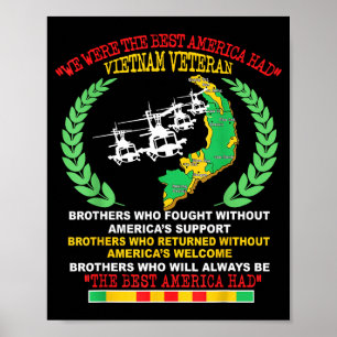 Vietnam Veteran We Were The America Had Map Helico Poster