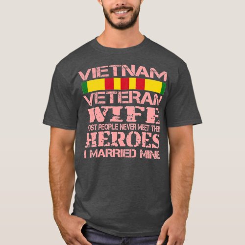 Vietnam Veteran Wife Distressed Vietnam War Vetera T_Shirt