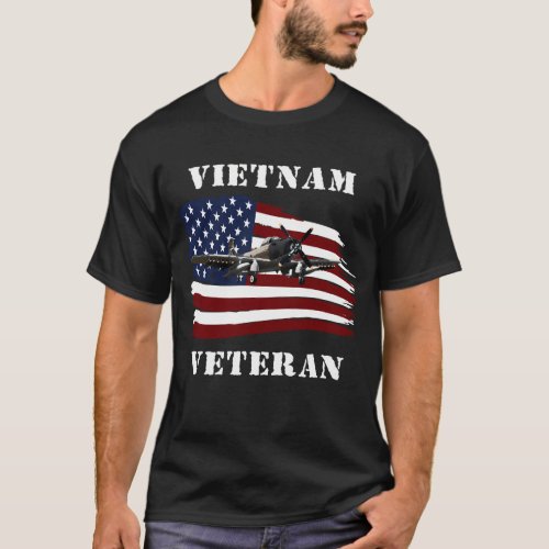 Vietnam Veterans A_1 Skyraider American Us Flag T_Shirt