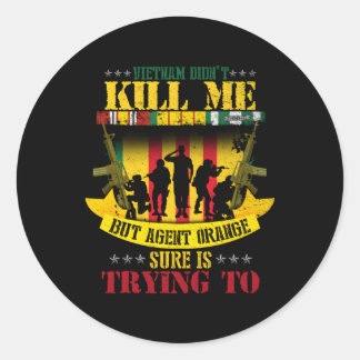 Vietnam Veterans Day Orange Agent Victims Retired Classic Round Sticker