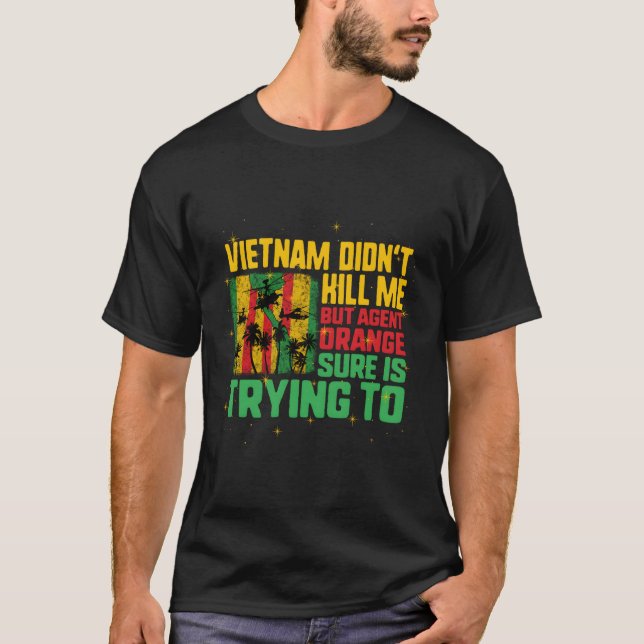 Vietnam Veterans Day Orange Agent Victims Retired  T-Shirt (Front)