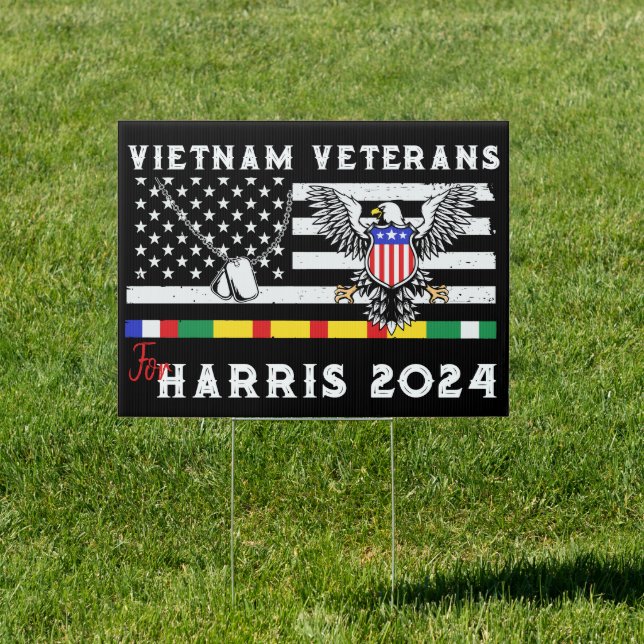Vietnam Veterans For Kamala Harris 2024 Sign (Insitu)
