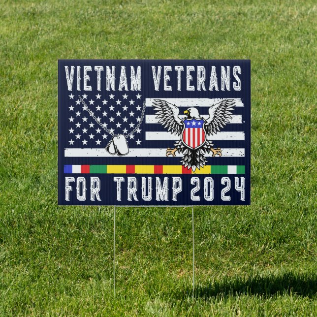 Vietnam Veterans For Trump 2024 Sign (Insitu)