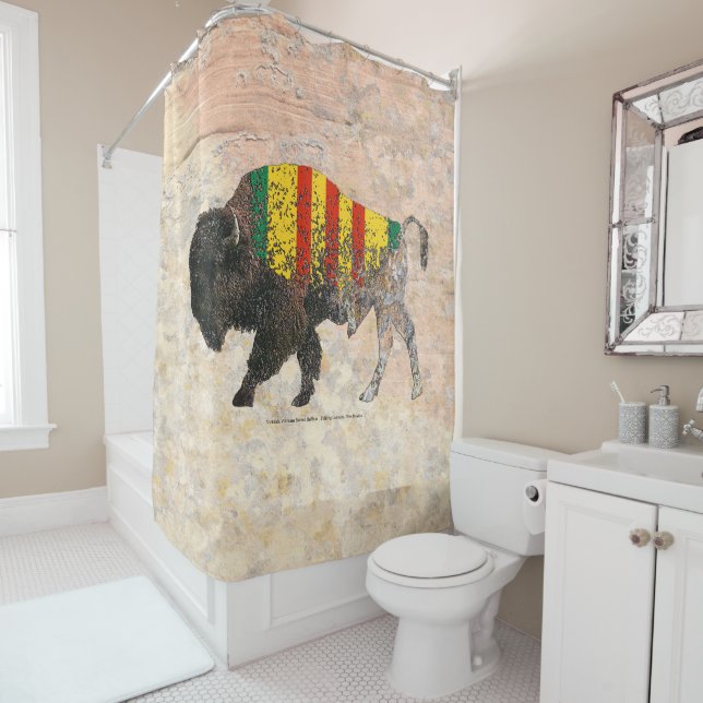 Vietnam Veterans Sacred Buffalo Shower Curtain (In Situ)