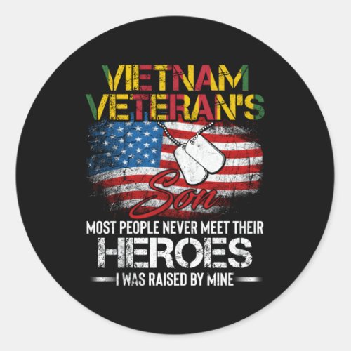 Vietnam VeteranS Son Vietnam Vet Classic Round Sticker