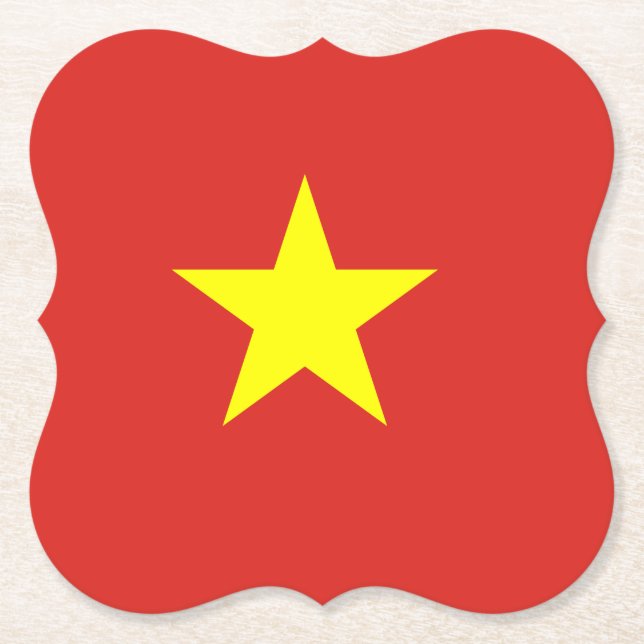 Vietnam (Vietnamese) Flag Paper Coaster (Front)