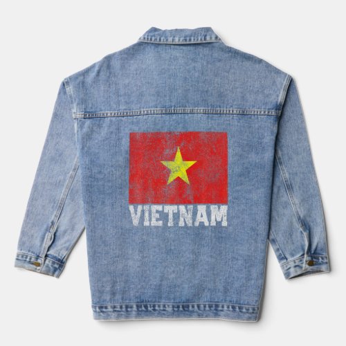 Vietnam Vietnamese Flag Pride Roots Country Family Denim Jacket