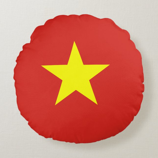 Vietnam (Vietnamese) Flag Round Pillow (Front)