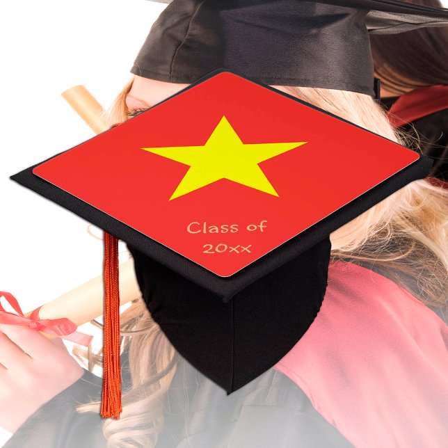 Vietnam & Vietnamese Flag - Students / University Graduation Cap Topper (Creator Uploaded)