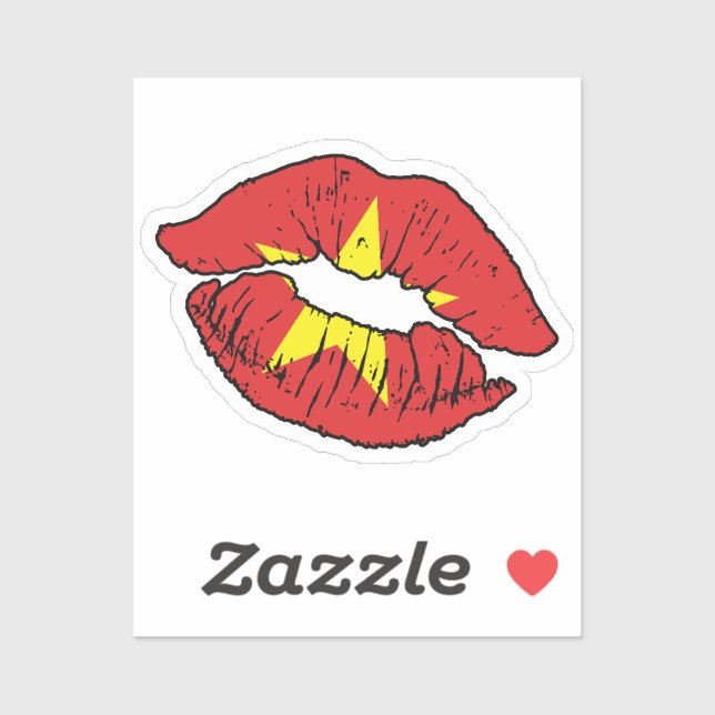 Vietnam Vietnamese Lipstick Love Flag Sticker (Sheet)