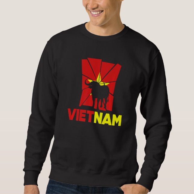 Vietnam Vietnamese Vietnam Flag National Animal Si Sweatshirt (Front)