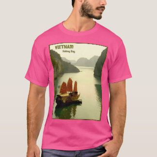 Vietnam Vintage Halong Bay Tourism Advertising Pr T-Shirt
