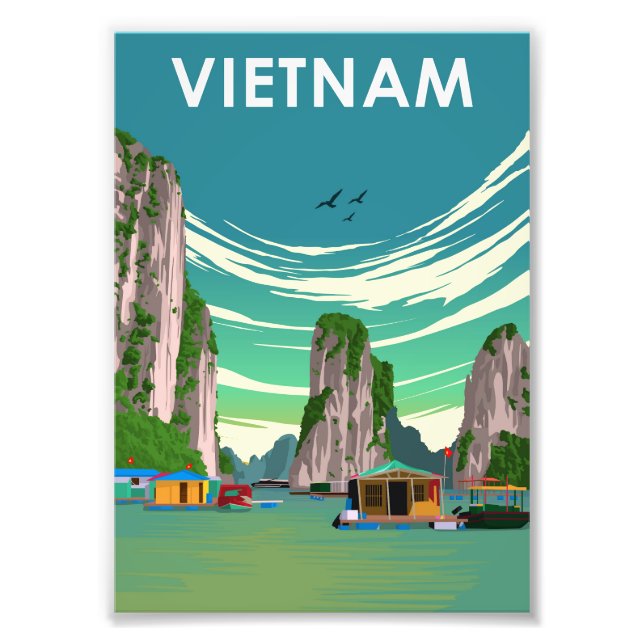Vietnam Vintage Minimal Retro Travel Poster (Front)