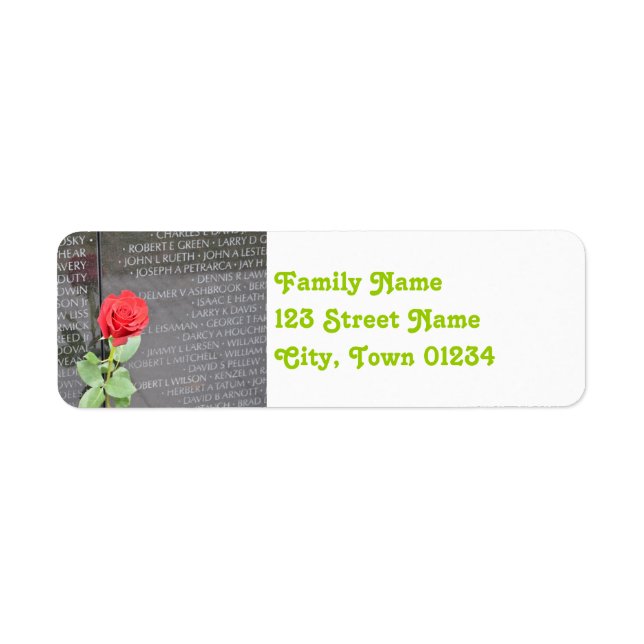 Vietnam Wall Memorial Label (Front)