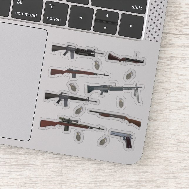 Vietnam War American Weapons Sticker (Detail)