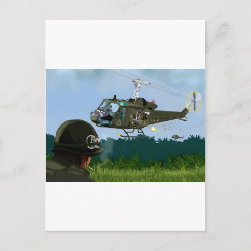 Vietnam War Bell Huey Postcard