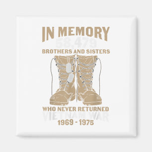 Vietnam War Combat Boots Dog Tag Veteran Magnet