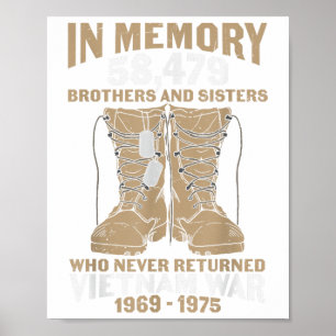 Vietnam War Combat Boots Dog Tag Veteran  Poster