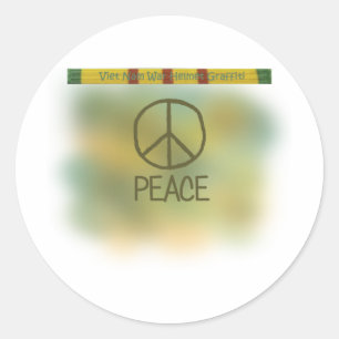 Vietnam war helmet graffiti classic round sticker