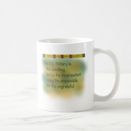 Vietnam war helmet graffiti coffee mug