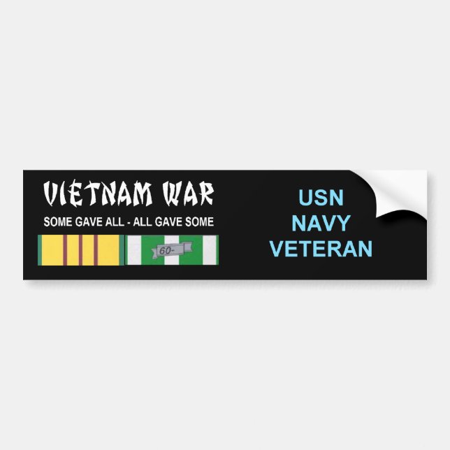 VIETNAM WAR NAVY VET BUMPER STICKER (Front)