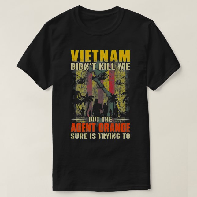 Vietnam War Orange Agent Military Victims Retired  T-Shirt (Design Front)