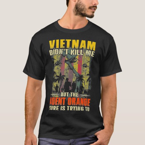 Vietnam War Orange Agent Military Victims Retired  T_Shirt