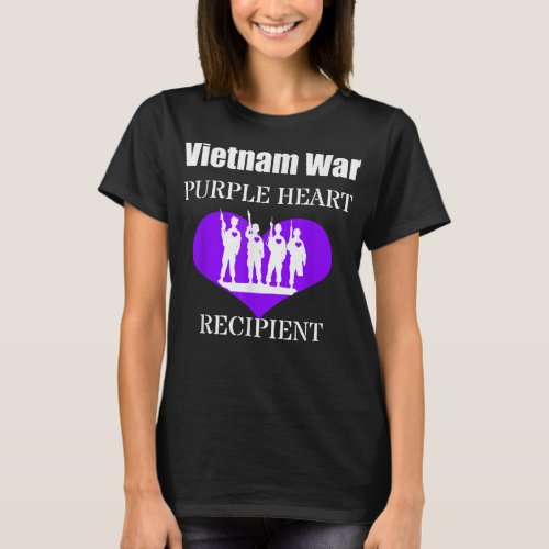 Vietnam War Purple Heart Recipient Veterans Memori T_Shirt