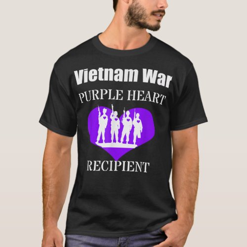 Vietnam War Purple Heart Recipient Veterans Memori T_Shirt
