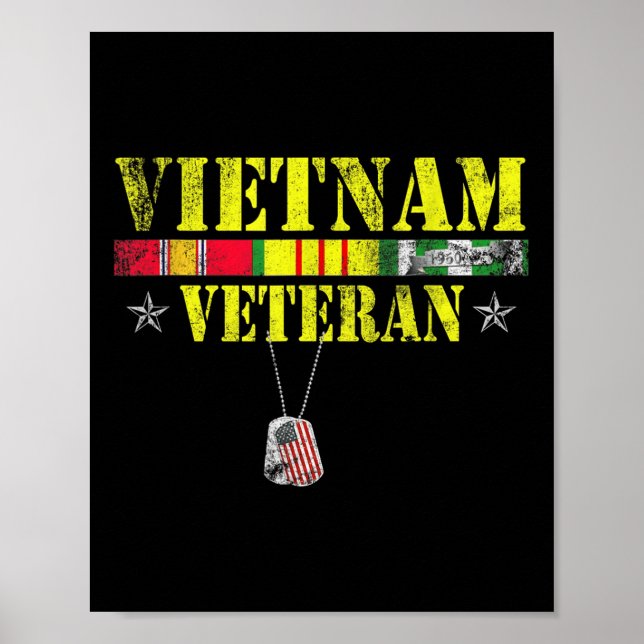 Vietnam War Veteran Dogtag Memorial Patriotic Poster (Front)